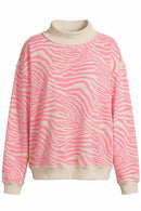 Zebra Mock Neck Sweatshirt