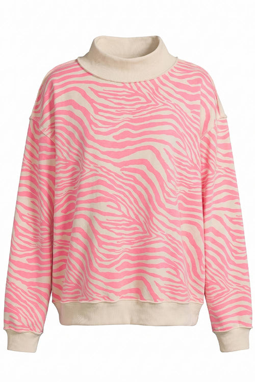 Zebra Mock Neck Sweatshirt