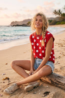 Gameday Polka Dot Sleeveless Knit Top