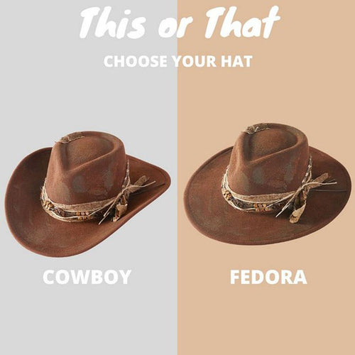 Shapeable Cowgirl Hat with Feather – Brown