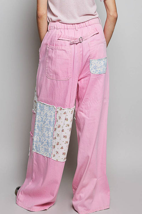 Patchwork Straight Leg Denim