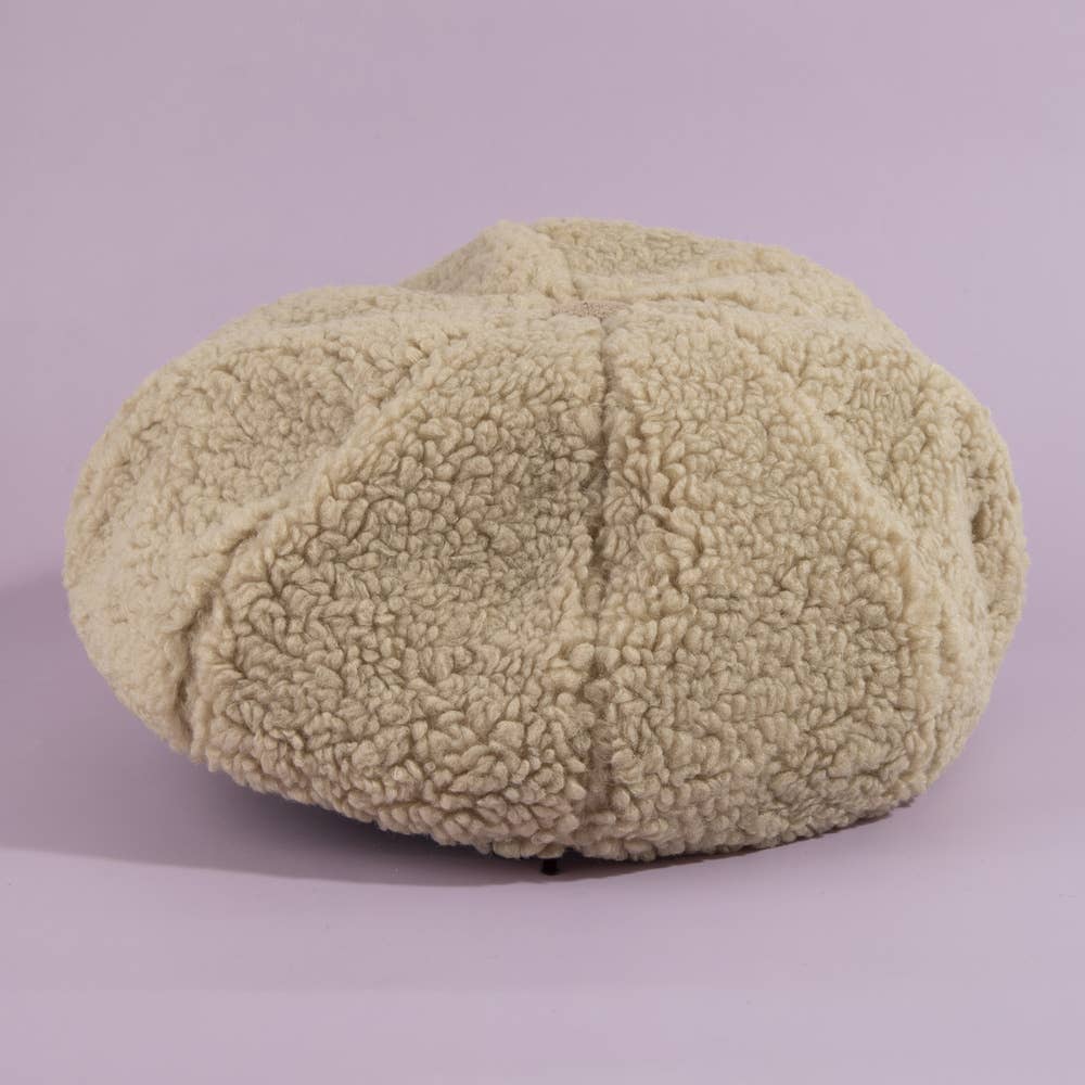 Sherpa Fleece Baker Boy Cap
