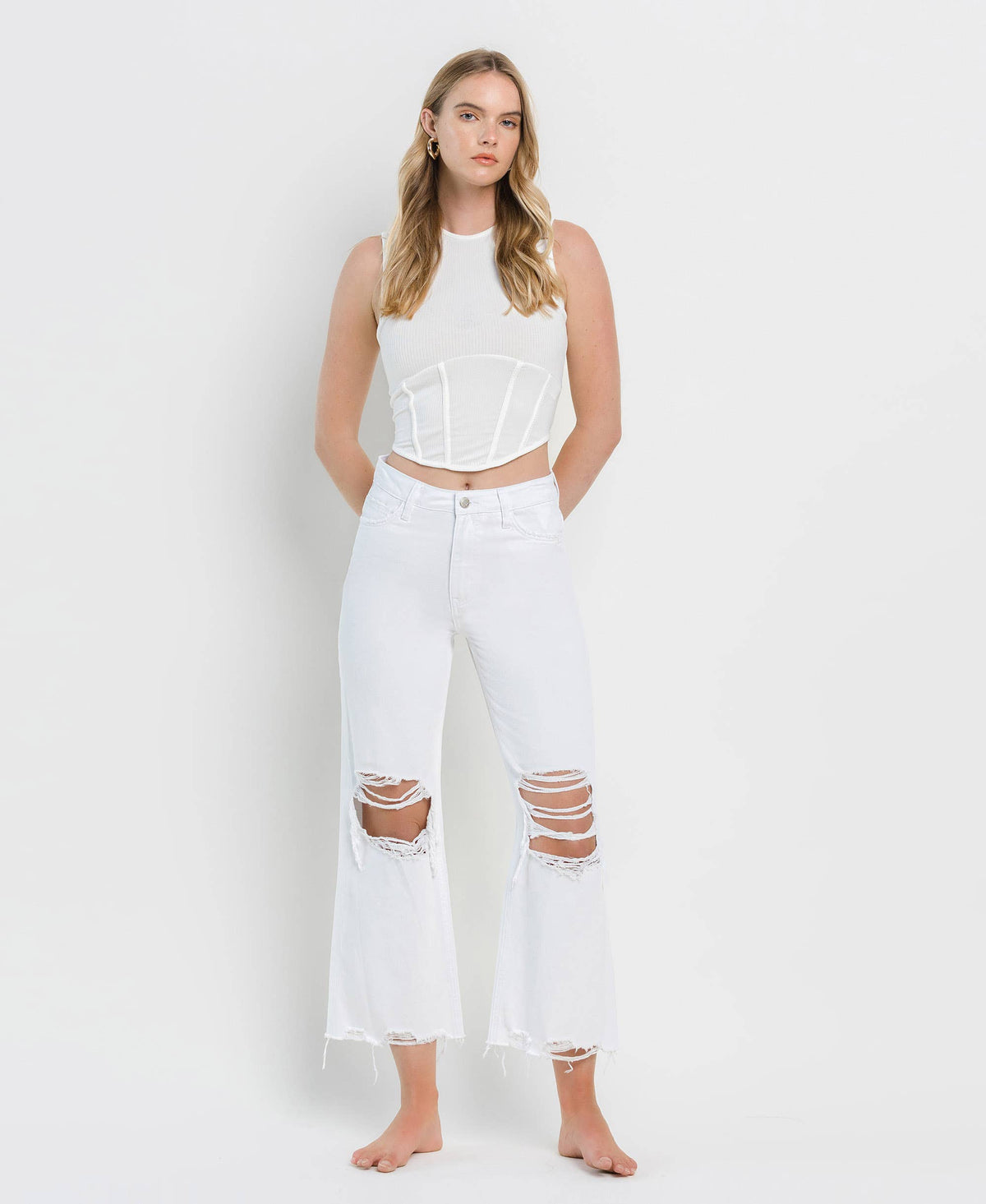 Vintage '90s Super High Rise Crop Flare Jeans
