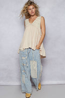 V-Neck Babydoll Knit Top