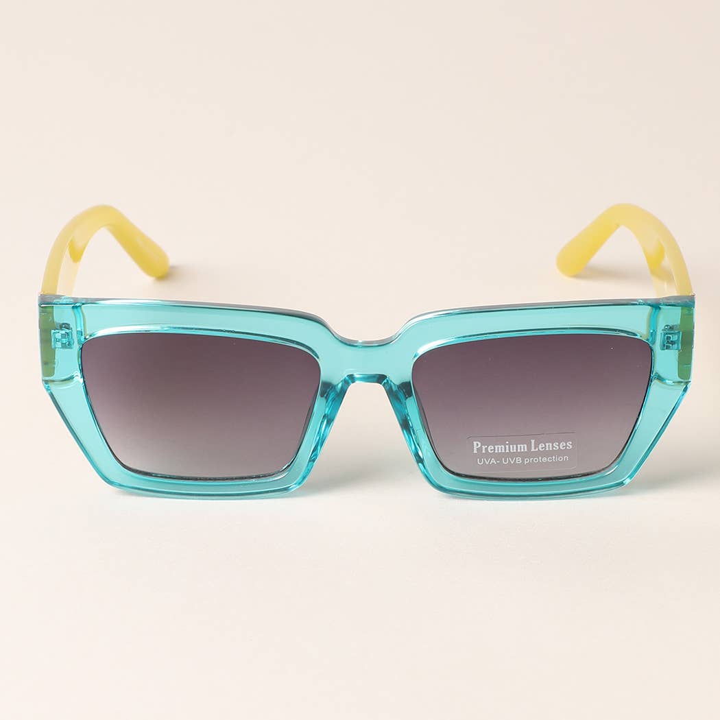 Retro Chunky Rectangle Frame Sunglasses