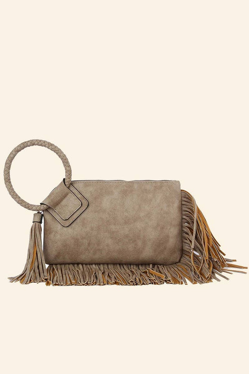 Fringe Cuff Clutch Tassel Wristlet Clutch Bag