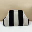 Compact Urban Chic Stripe Design Clutch Bag Makeup Pouch