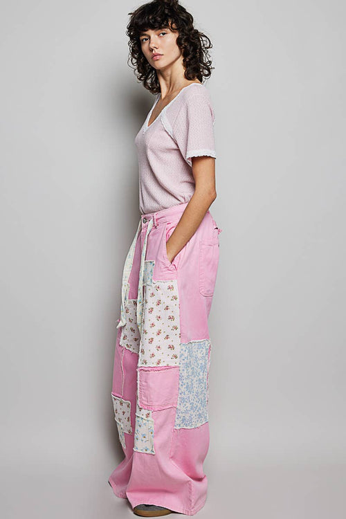 Patchwork Straight Leg Denim