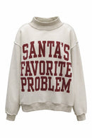 Reversible Santa's Favorite Mock-Neck Pullover