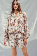 Embroidered Boho Paisley Blouse Top