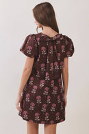 CD07462-Floral Print Bow Back Mini Dress
