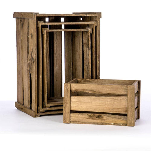 Set of 4 Wood Crates