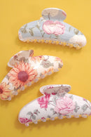 Vintage Floral Print Hair Claws | 40H1116