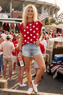 Gameday Polka Dot Sleeveless Knit Top