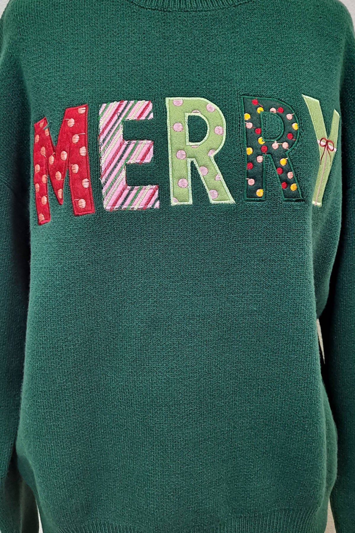 PATCHWORK MERRY HOLIDAY SWEATER
