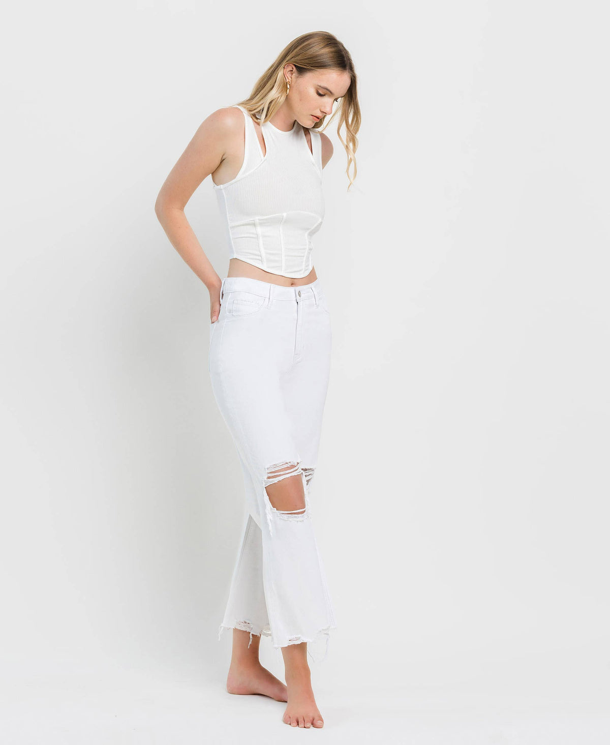 Vintage '90s Super High Rise Crop Flare Jeans