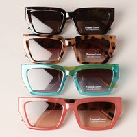 Retro Chunky Rectangle Frame Sunglasses
