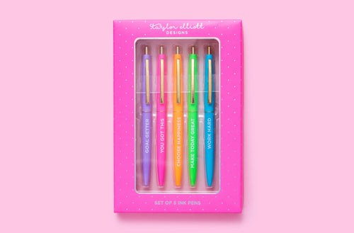 Pen Set - Motivational - Asst Colors - 5 Piece Set