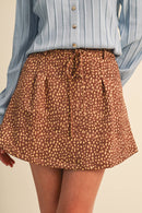 Fawn Print High Waist Skort