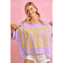 GAMEDAY THEME POLKA DOT PATCHES SHORT SLEEVES TOP