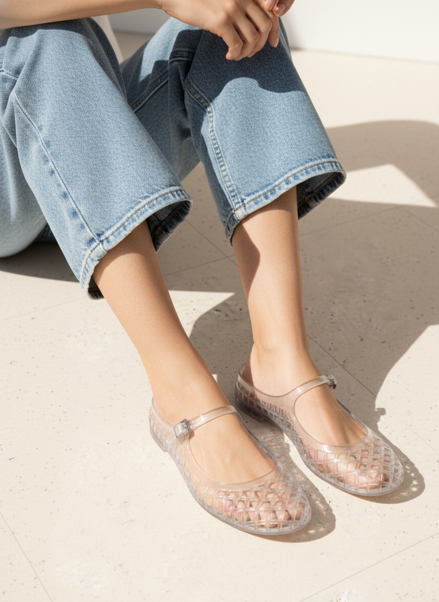 Nemo Jelly Mary Jane Flats – Brown