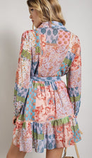 Delaney Boho Floral LS Dress Sizes S-3X Available