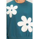 Floral Applique Crew Neck Sweatshirt