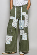 Patchwork Straight Leg Denim