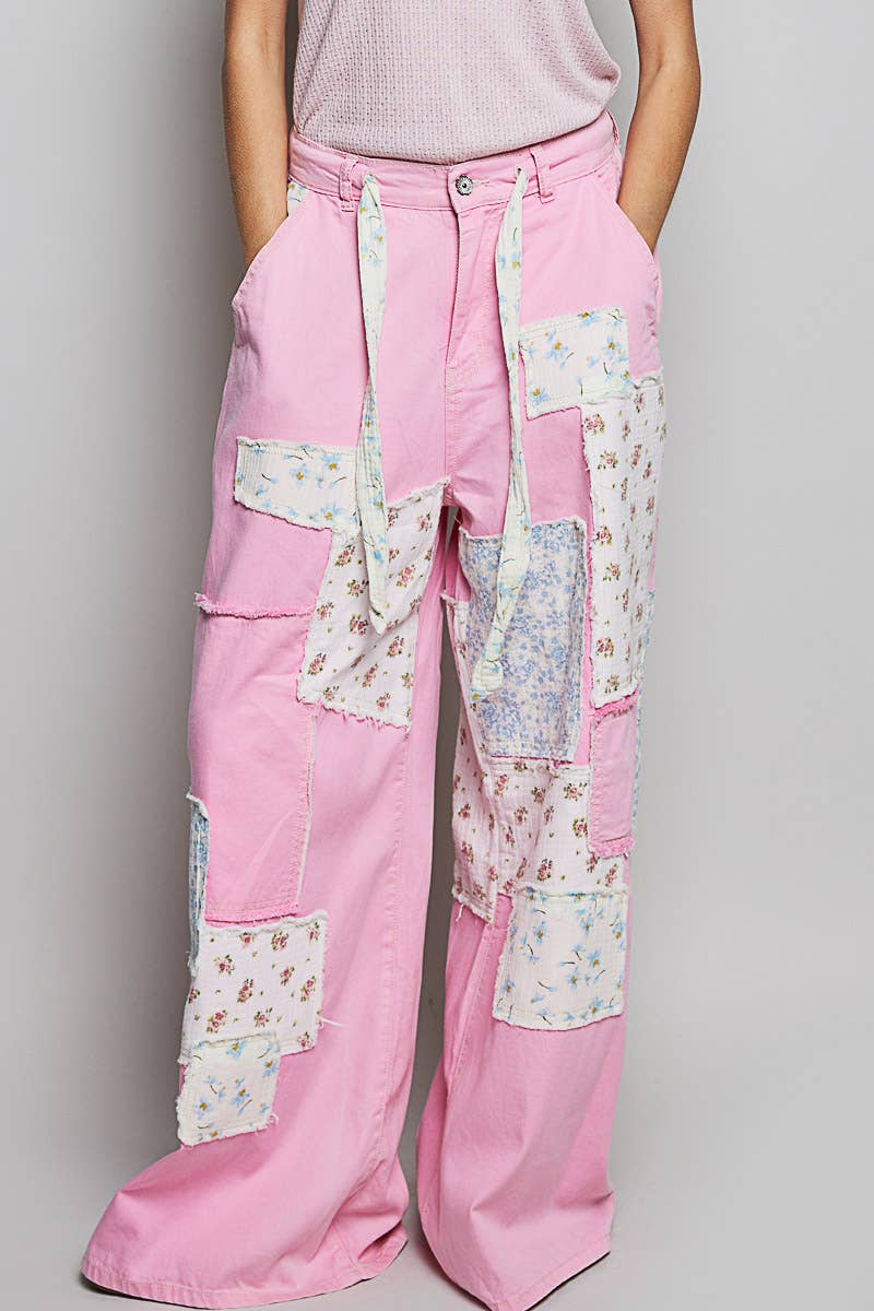 Patchwork Straight Leg Denim