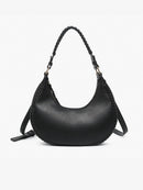 Aria Whipstitch Crescent Shoulder Bag