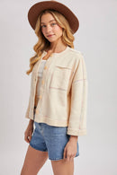 BUTTON DOWN BOXY KNIT CARDIGAN