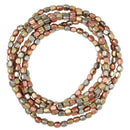 Multi Metals Bead Stretch Bracelet Set