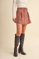 Fawn Print High Waist Skort
