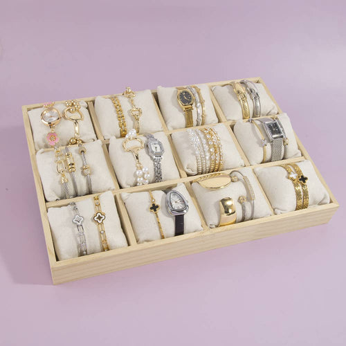 Wooden Twelve Slot Bracelet Display Case