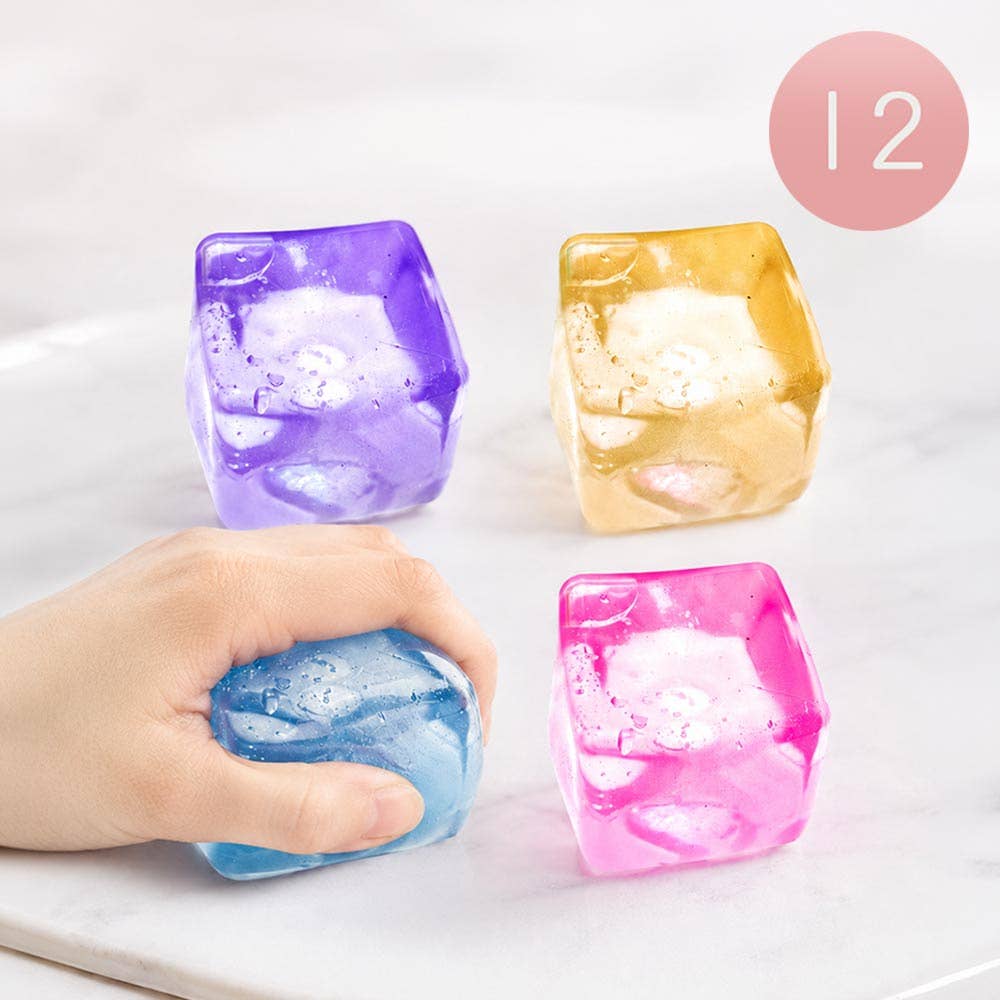 12PCS - Ice Cube Squeeze Squishy Stress Relief Toy