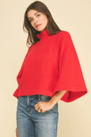 Wide Sleeve Mock Neck Sweater