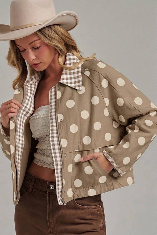 Polka Dot Canvas Jacket