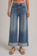 Front Seam Wide Leg Jeans