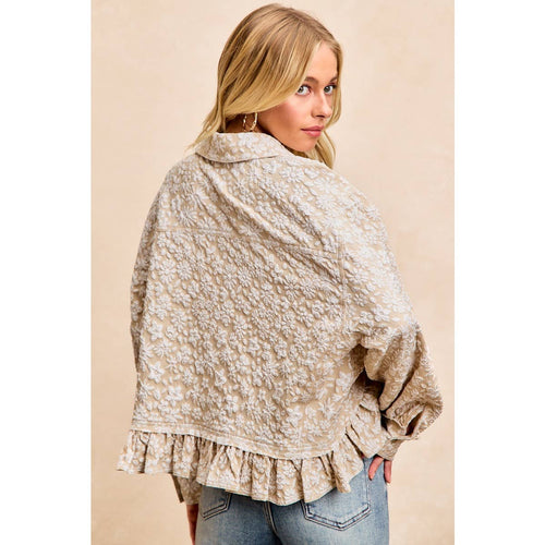 Floral Ruffled Hem Shirt Top