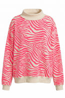 Zebra Mock Neck Sweatshirt