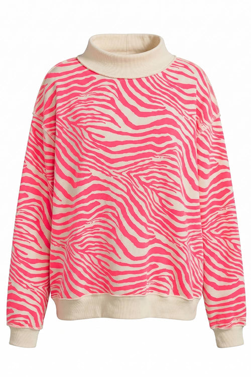Zebra Mock Neck Sweatshirt