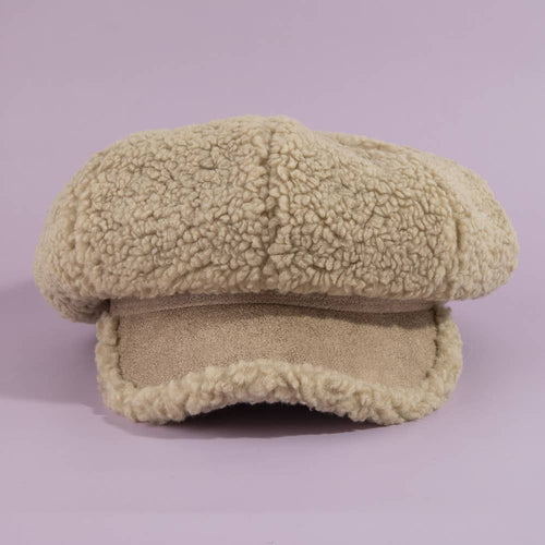 Sherpa Fleece Baker Boy Cap