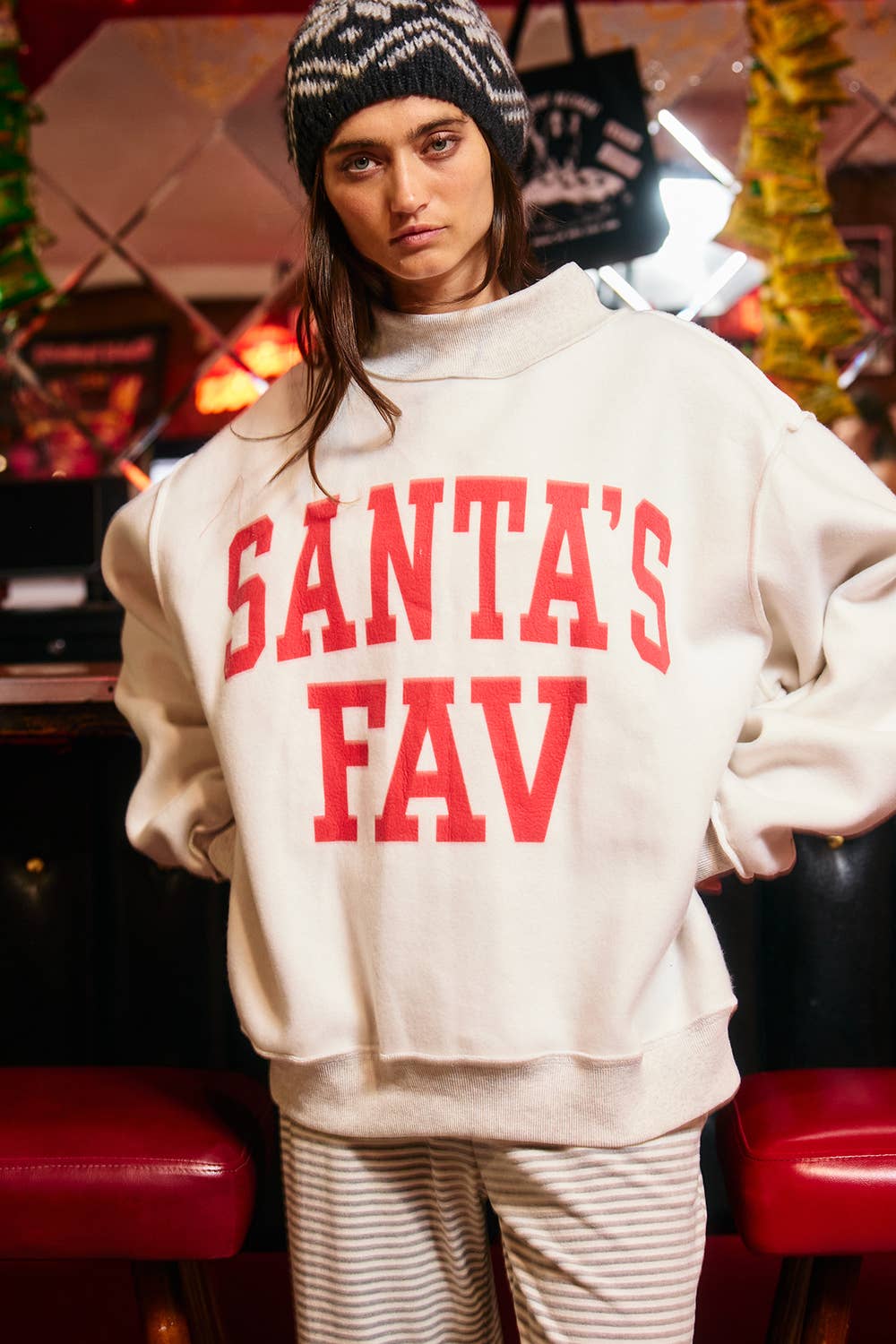 IT2594-SANTABABY | Reversible Mock Neck Sweatshirt