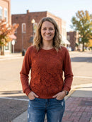 French terry flower patch pullover 8045