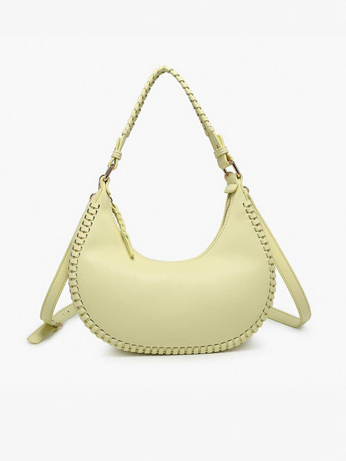 Aria Whipstitch Crescent Shoulder Bag