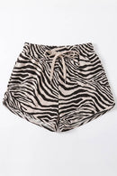 IP5425-2AZEBRA | Zebra-Patterned Drawstring Dolphin Shorts