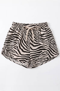 IP5425-2AZEBRA | Zebra-Patterned Drawstring Dolphin Shorts