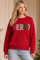 PATCHWORK MERRY HOLIDAY SWEATER