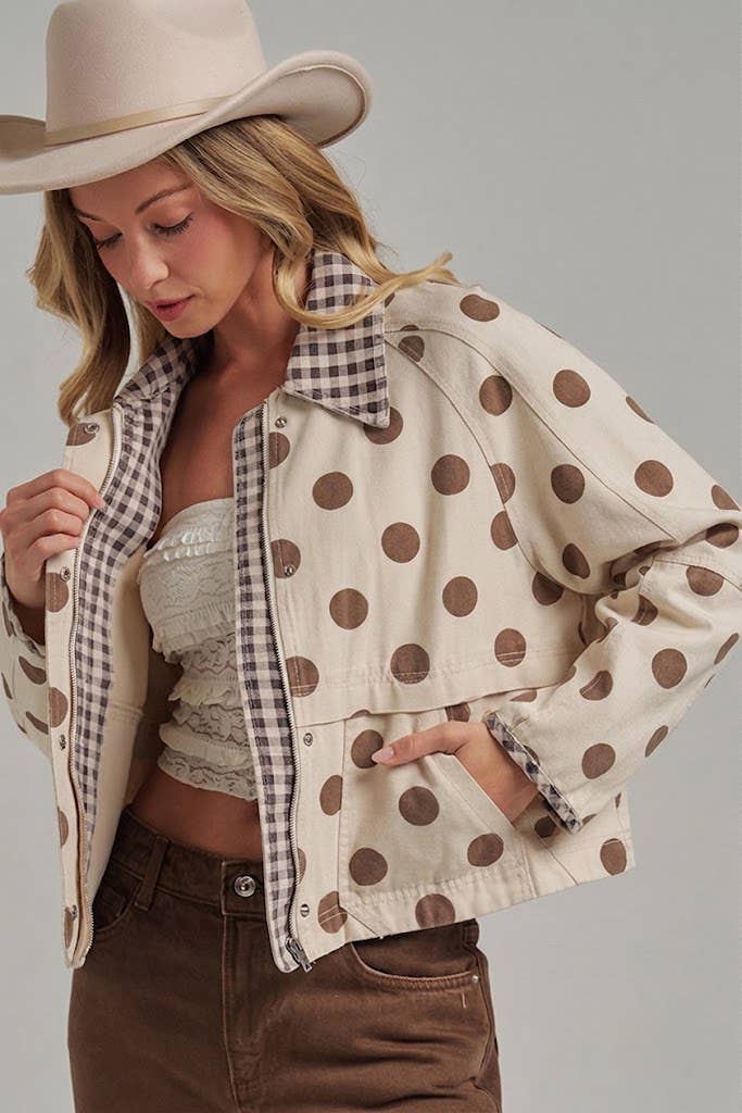 Polka Dot Canvas Jacket