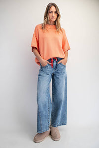 PM3770 - OVERSIZED CREWNECK SHORT SLEEVE SWEATER